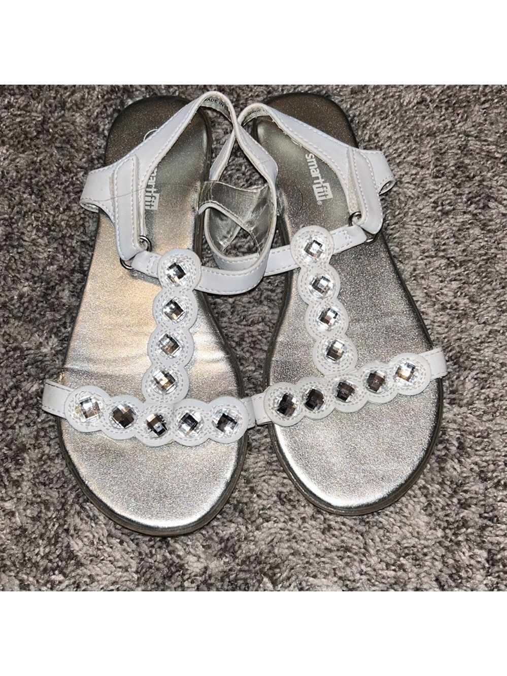 SMART fit Silver Gem Sandals Size 2 - Picture 2 of 4